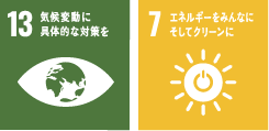 13.気候変動に具体的な対策を・7.エネルギーをクリーンに、そして快適に