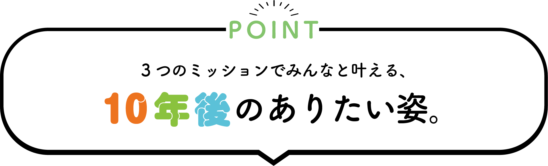 3つのミッションでみんなと叶える10年後のありたい姿。