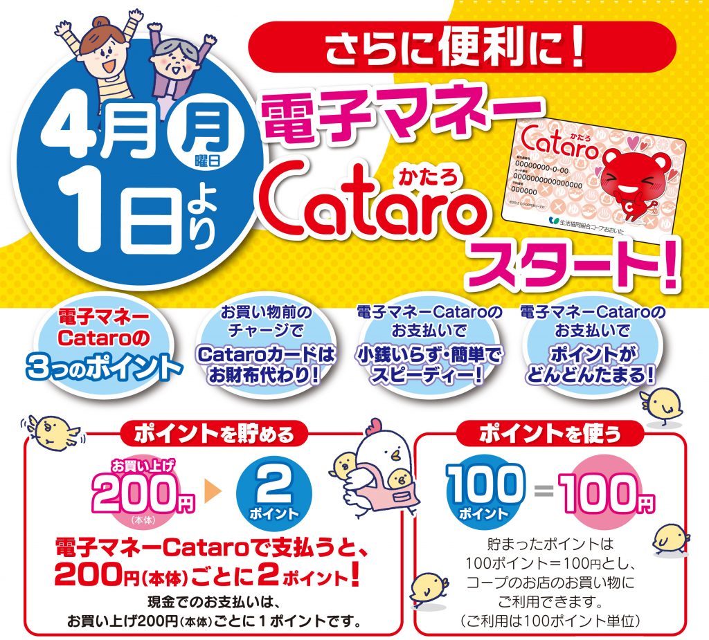 重要 新しい組合員証 ポイントカードは Cataroカード です 生活協同組合 コープおおいた